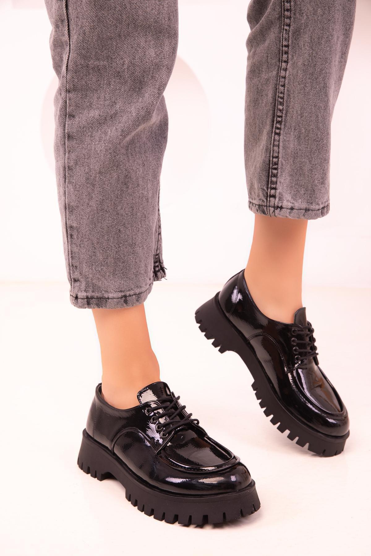Black Patent Leather Casual Shoes, C101_2071, large image number 4