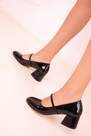 SOHO - Black Patent Leather Womens Classic Heeled Shoes 18395