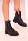 SOHO - Black Flatform Ankle Boots
