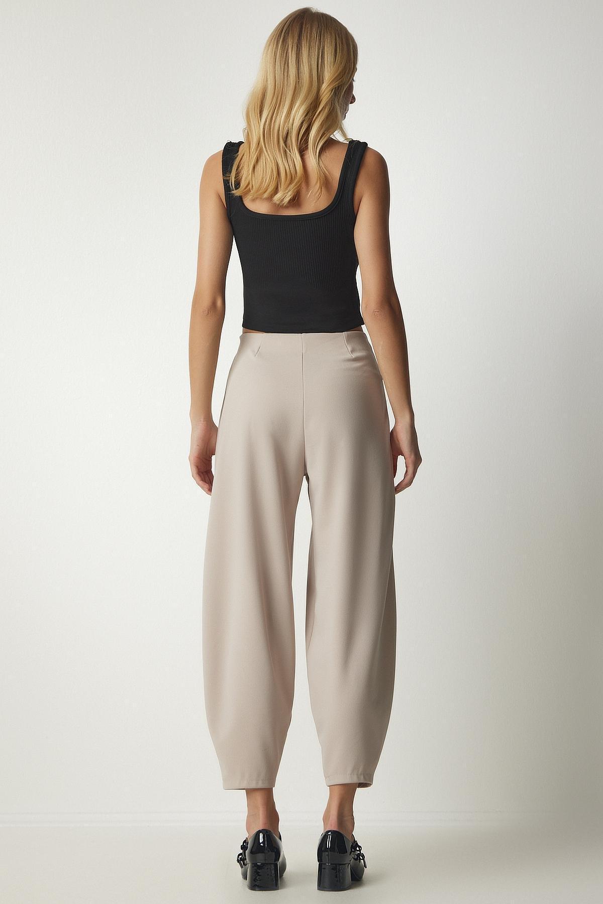 Beige Comfortable Woven Shalwar Trousers, , large image number 4
