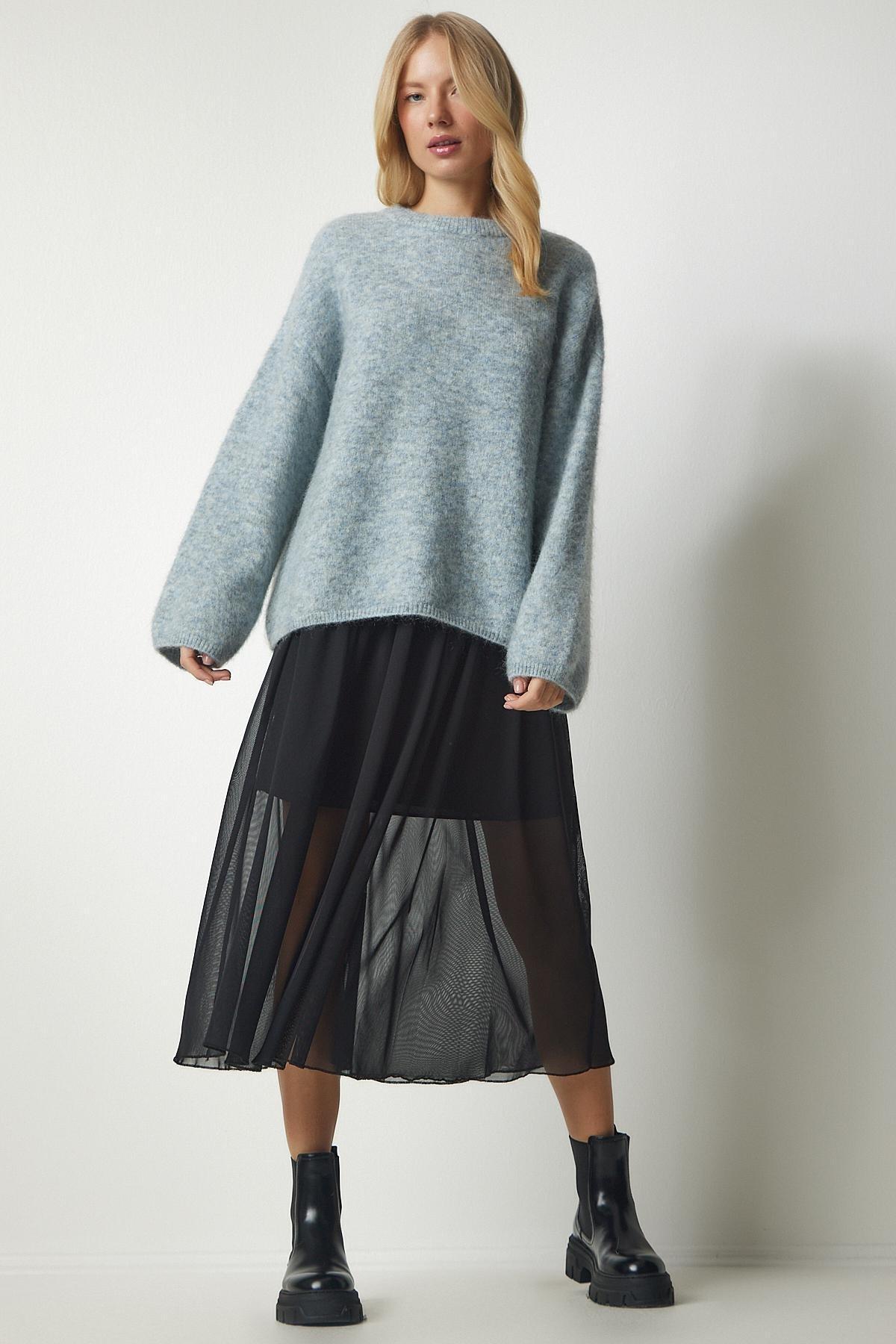 Black Pleated Tutu Detailed Skirt, , large image number 1