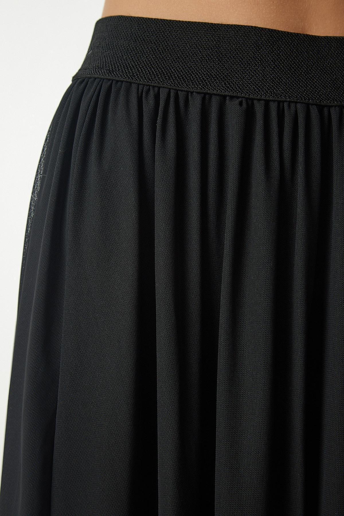 Black Pleated Tutu Detailed Skirt, , large image number 3