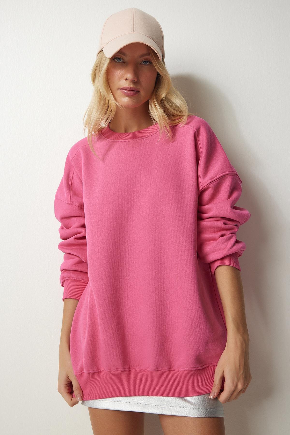 Pink Shark Oversized Sweatshirt, Pink, large image number 2