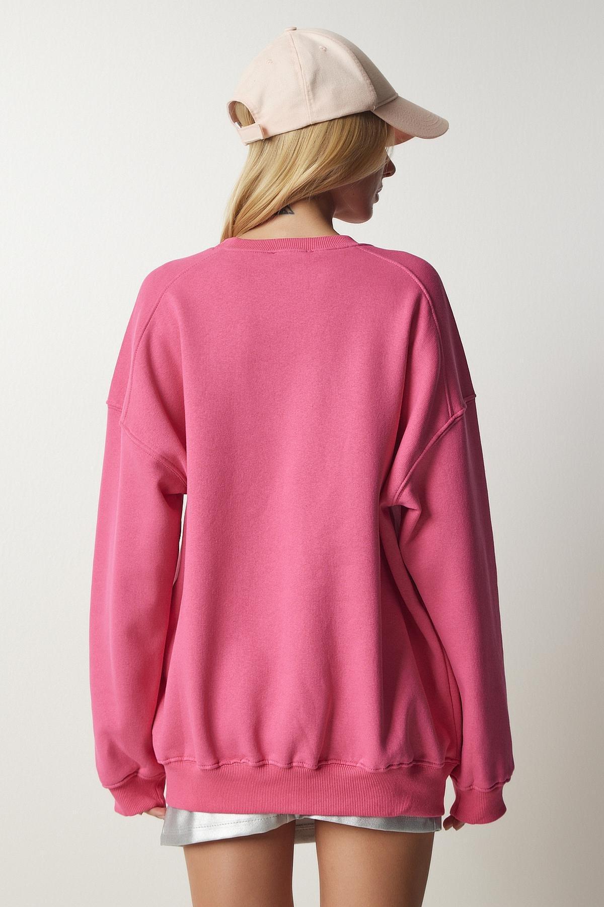 Pink Shark Oversized Sweatshirt, Pink, large image number 4