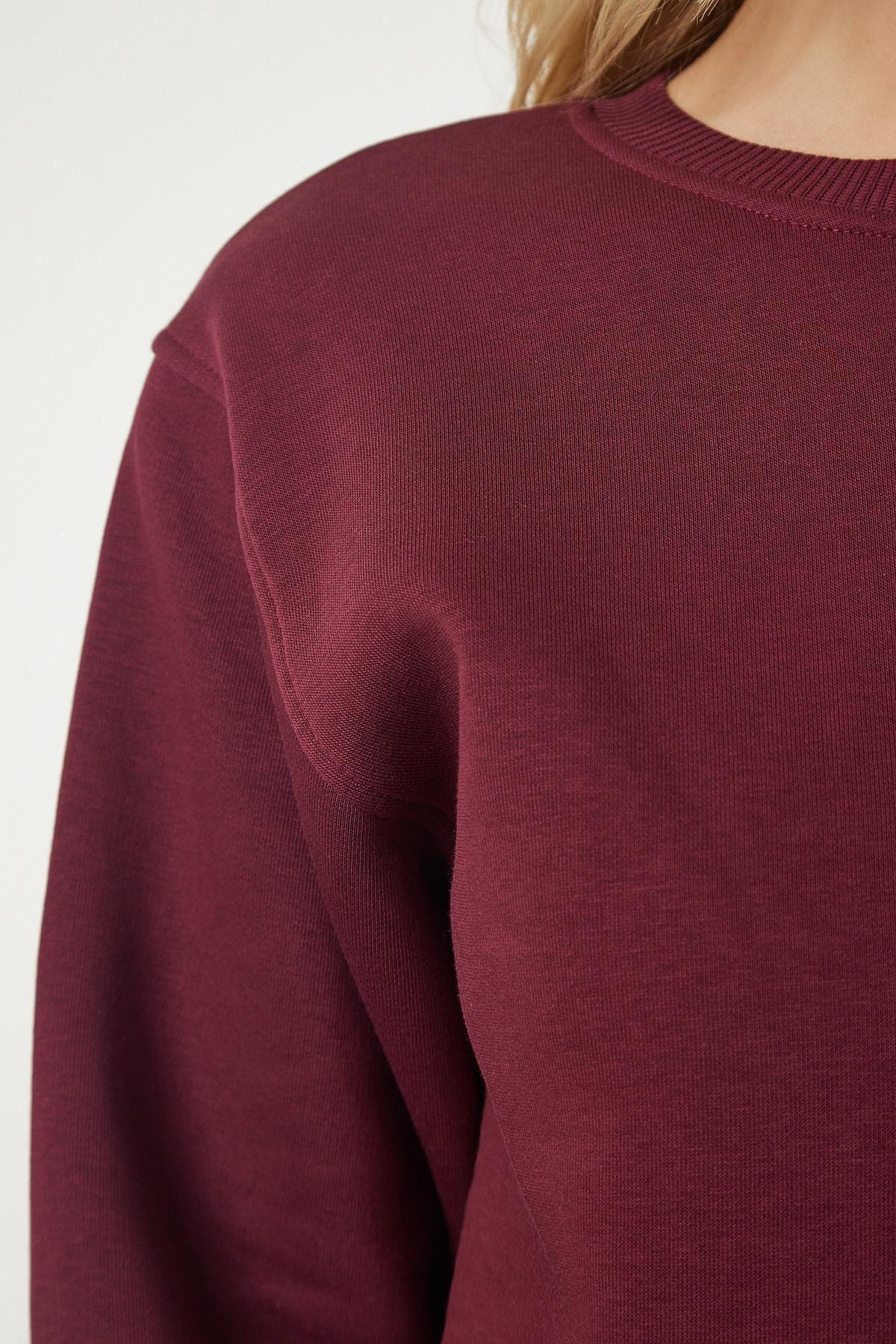 Maroon Crop Sweatshirt, , large image number 3