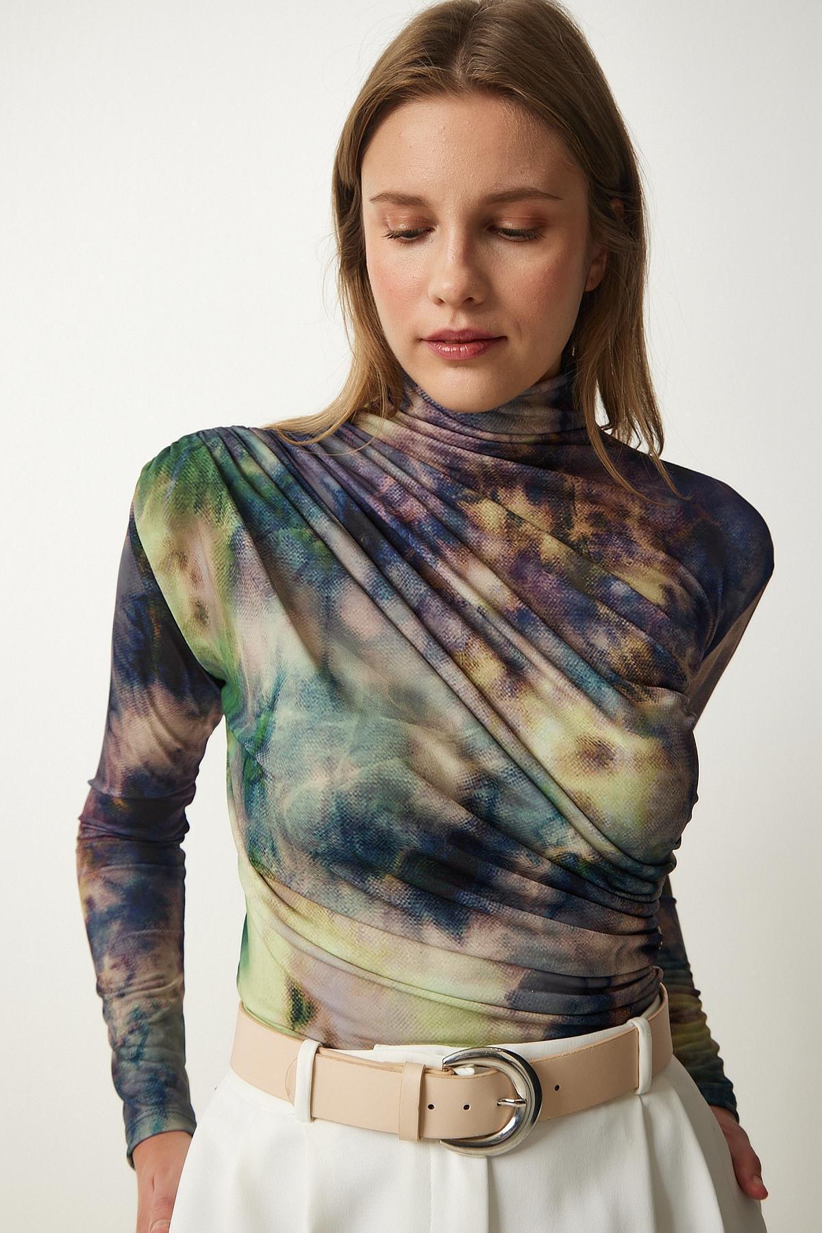Light Green Abstract Blouse, , large image number 0