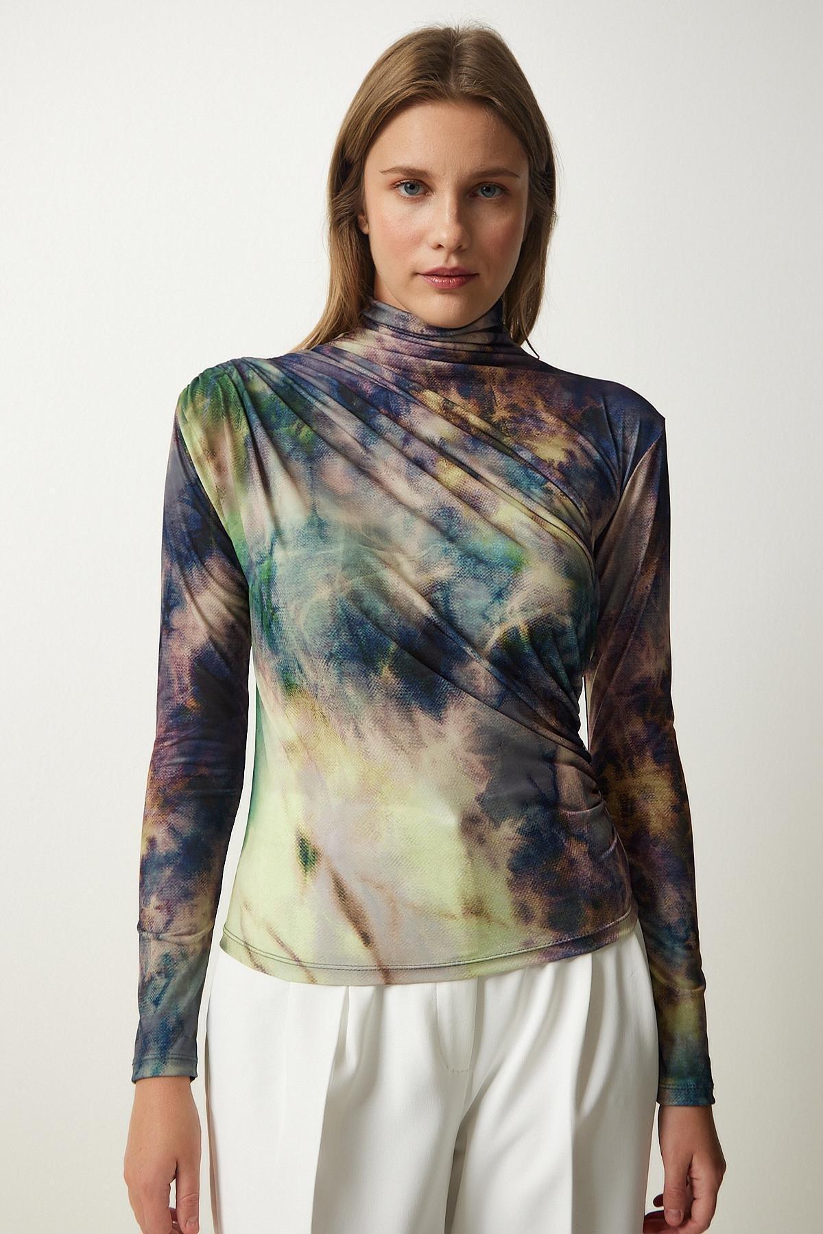 Light Green Abstract Blouse, , large image number 2