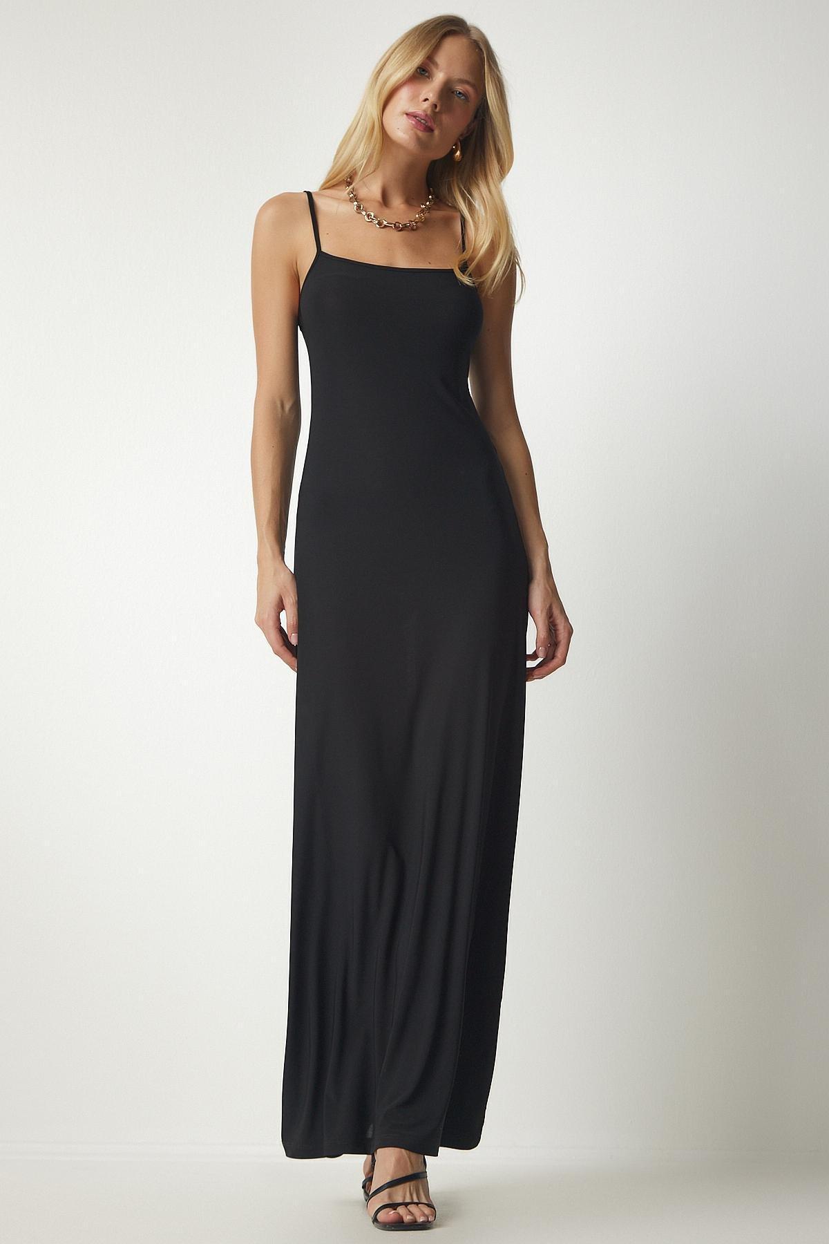 Black Strappy Long Dress, , large image number 2