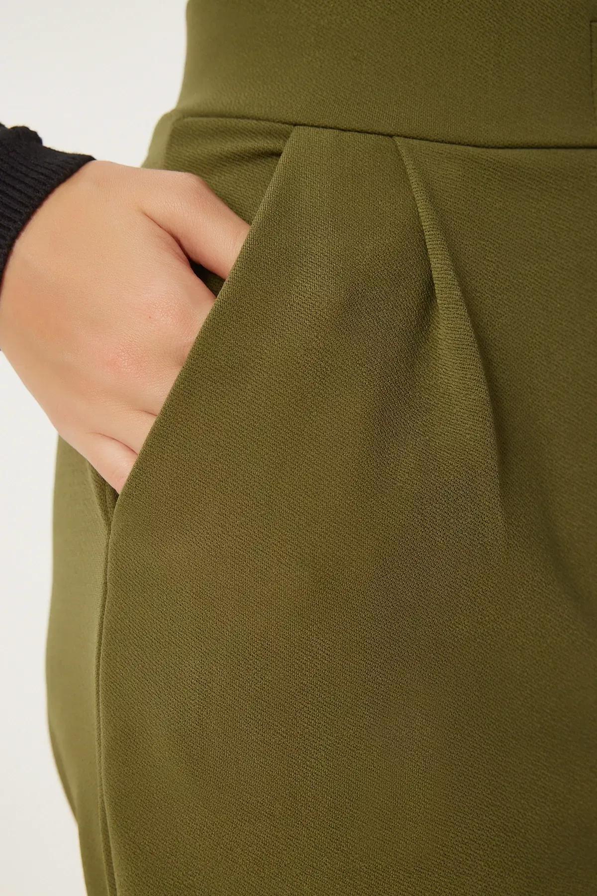 Green Velcro Waist Pants, Khaki, large image number 4