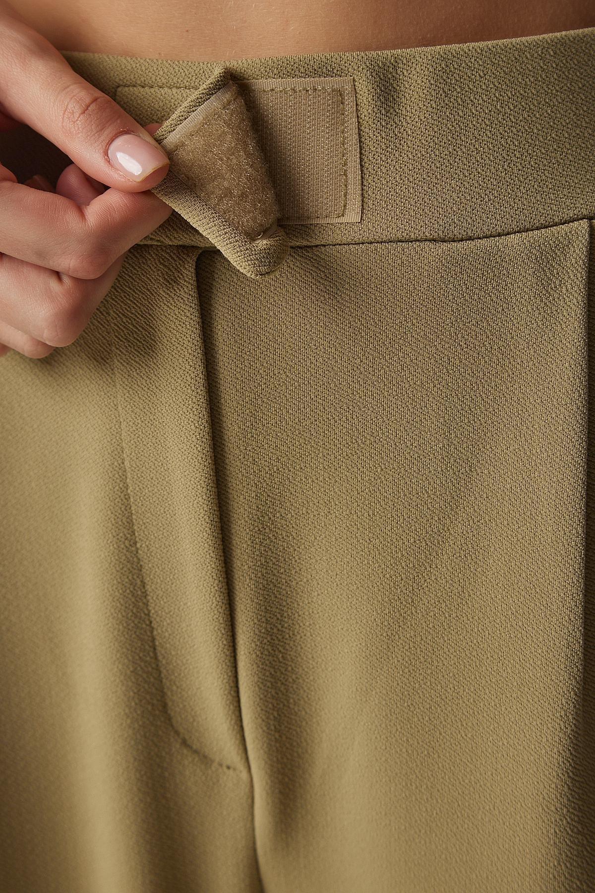 Khaki High Waist Wide Leg Pants, , large image number 8