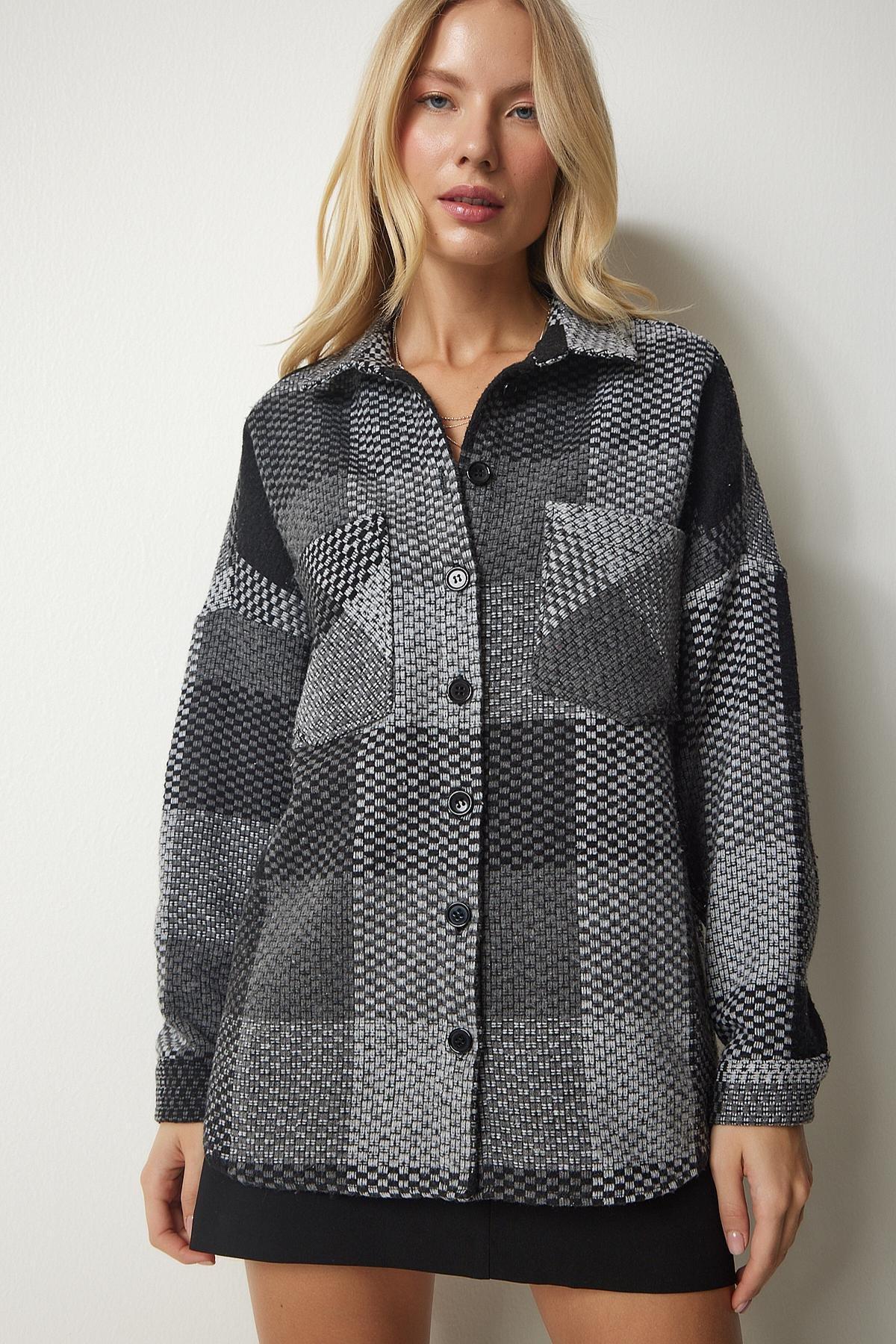 Grey Oversize Lumberjack Shirt, , large image number 3