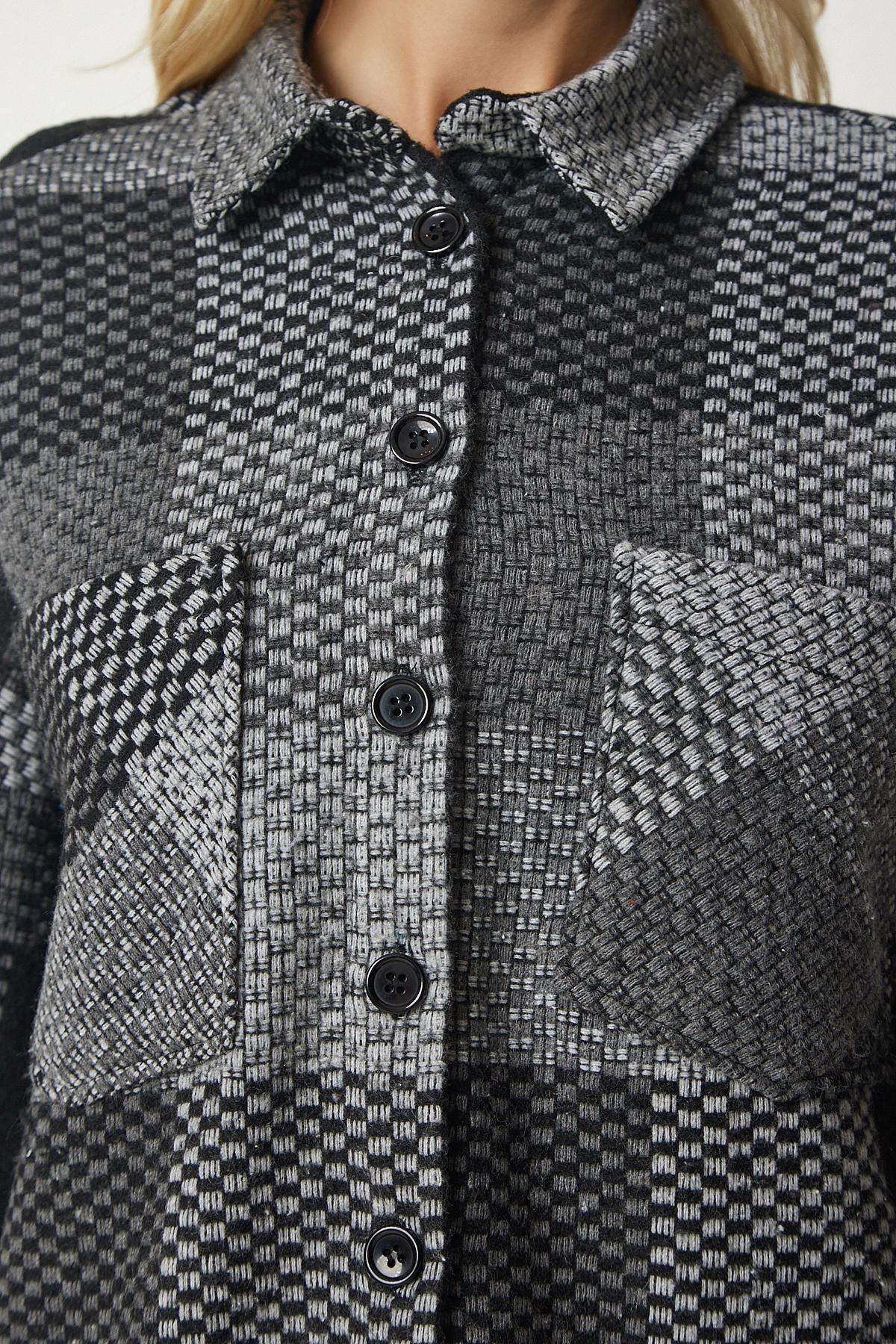 Grey Oversize Lumberjack Shirt, , large image number 4