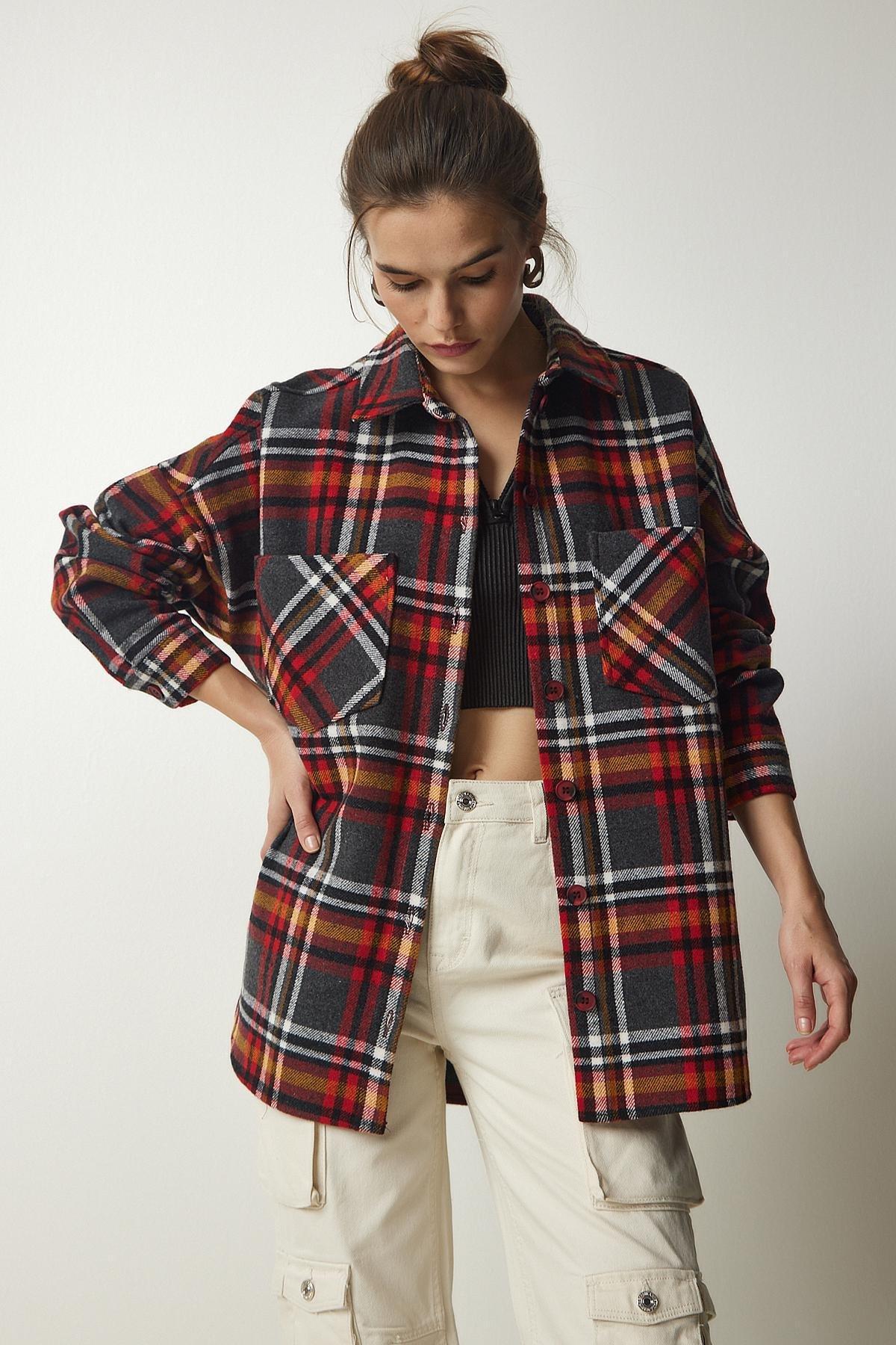 Red Oversize Lumberjack Shirt, , large image number 0