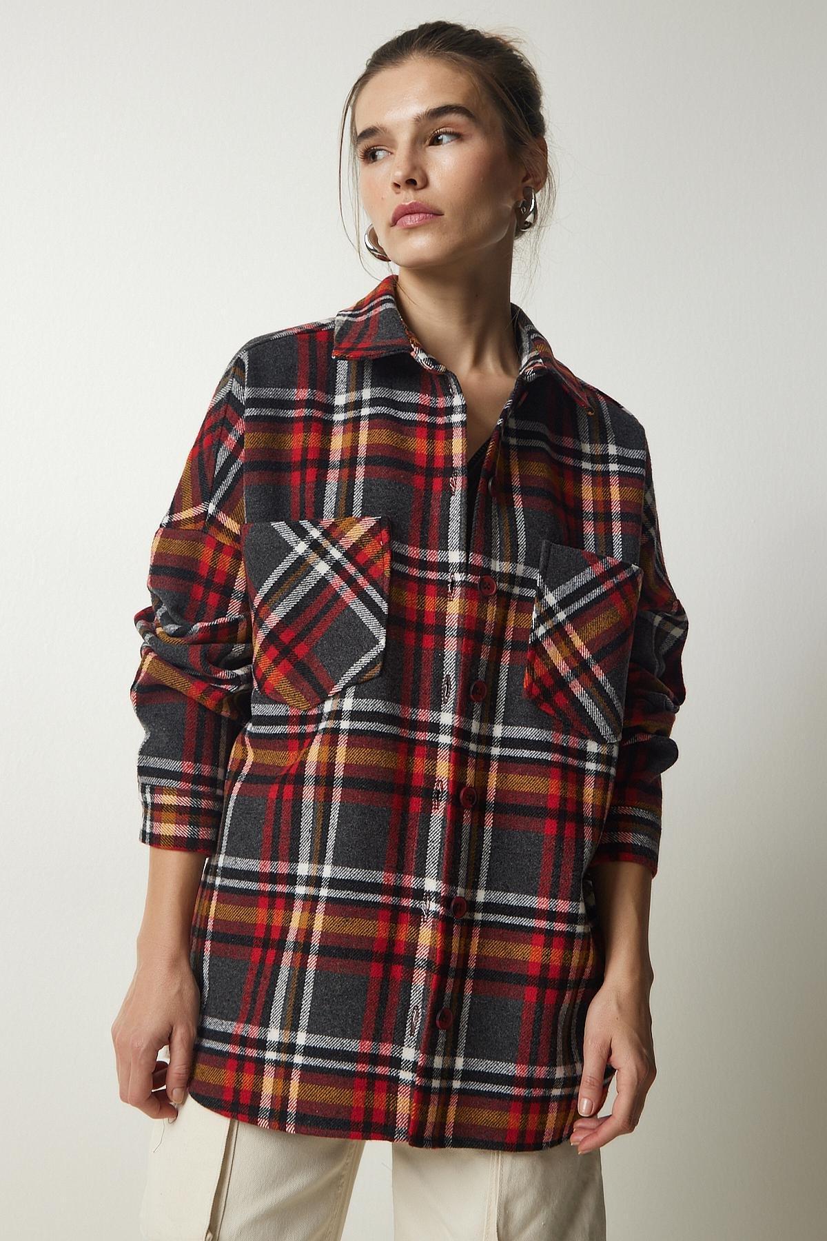Red Oversize Lumberjack Shirt, , large image number 1
