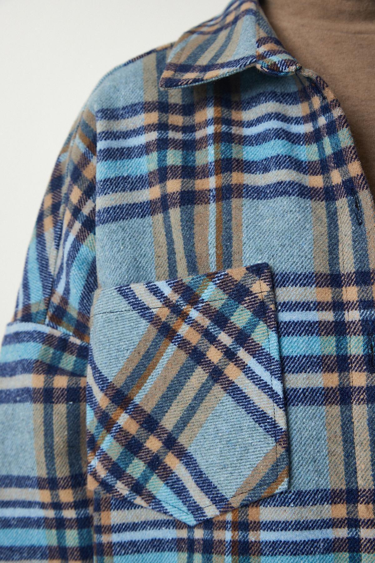 Blue Oversize Lumberjack Shirt, , large image number 3