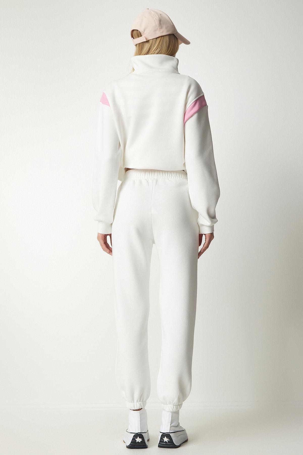 Ecru Zippered Printed Raspberry Tracksuit Set, Ecru, large image number 6