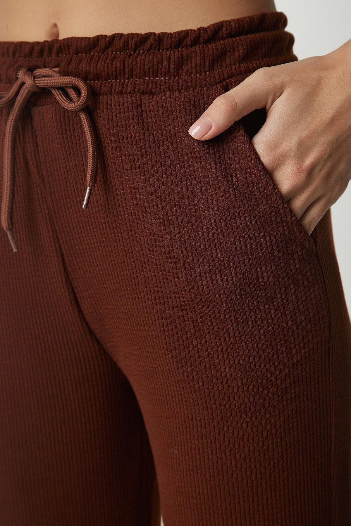 Happiness Istanbul - Brown Camisole Pocket Sweatpants