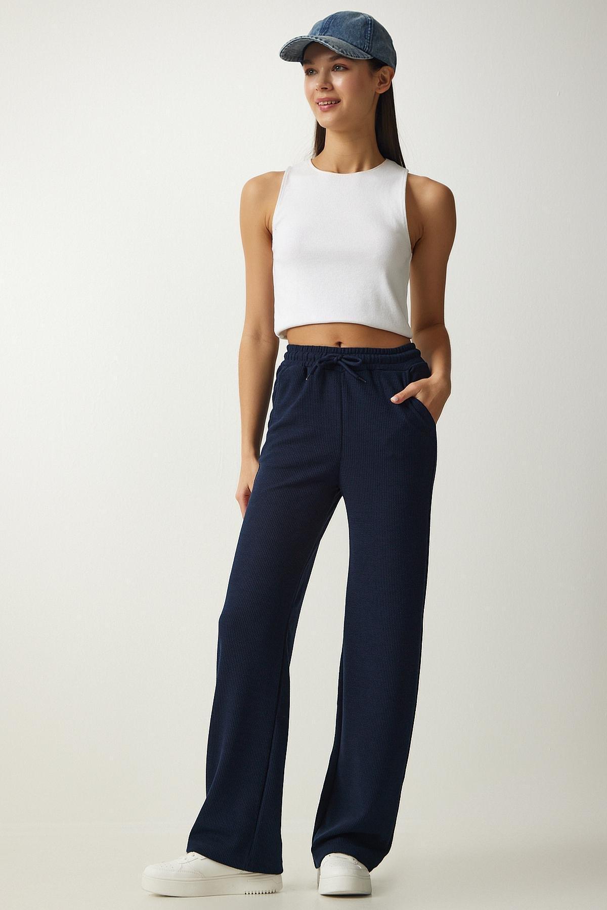Navy Camisole Pocket Sweatpants, , medium