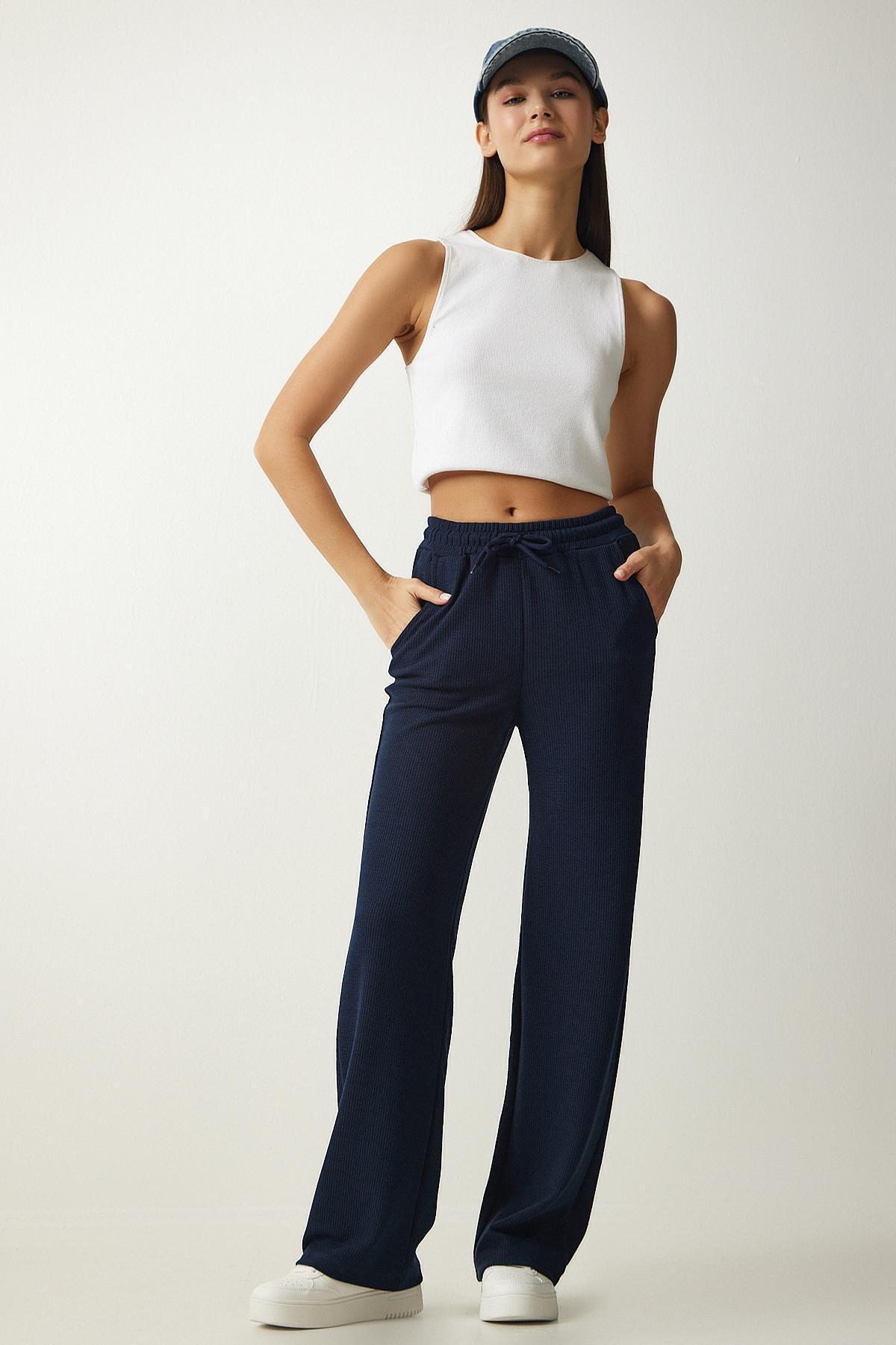 Navy Camisole Pocket Sweatpants, , large image number 2