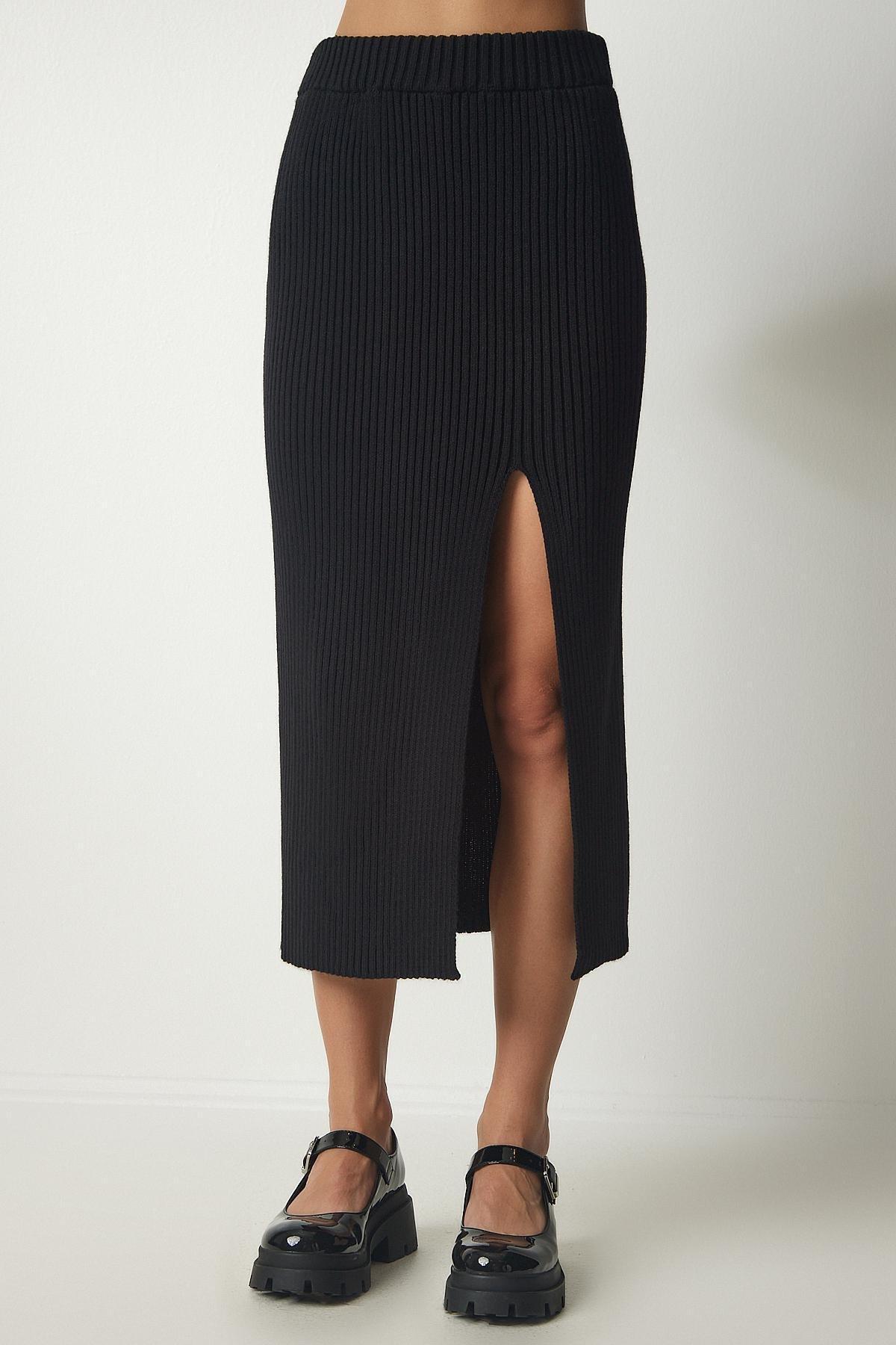 Black Ribbed Co-Ord Set, BLACK, large image number 4