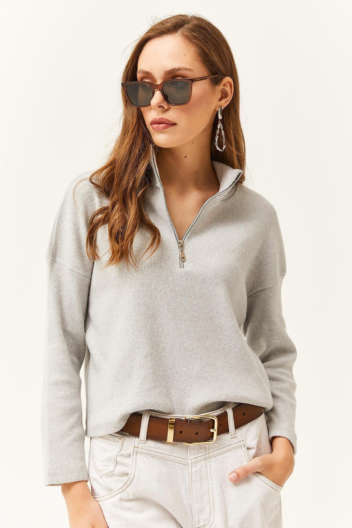 Light Gray Cropped Sweater, C101_1763, large image number 2