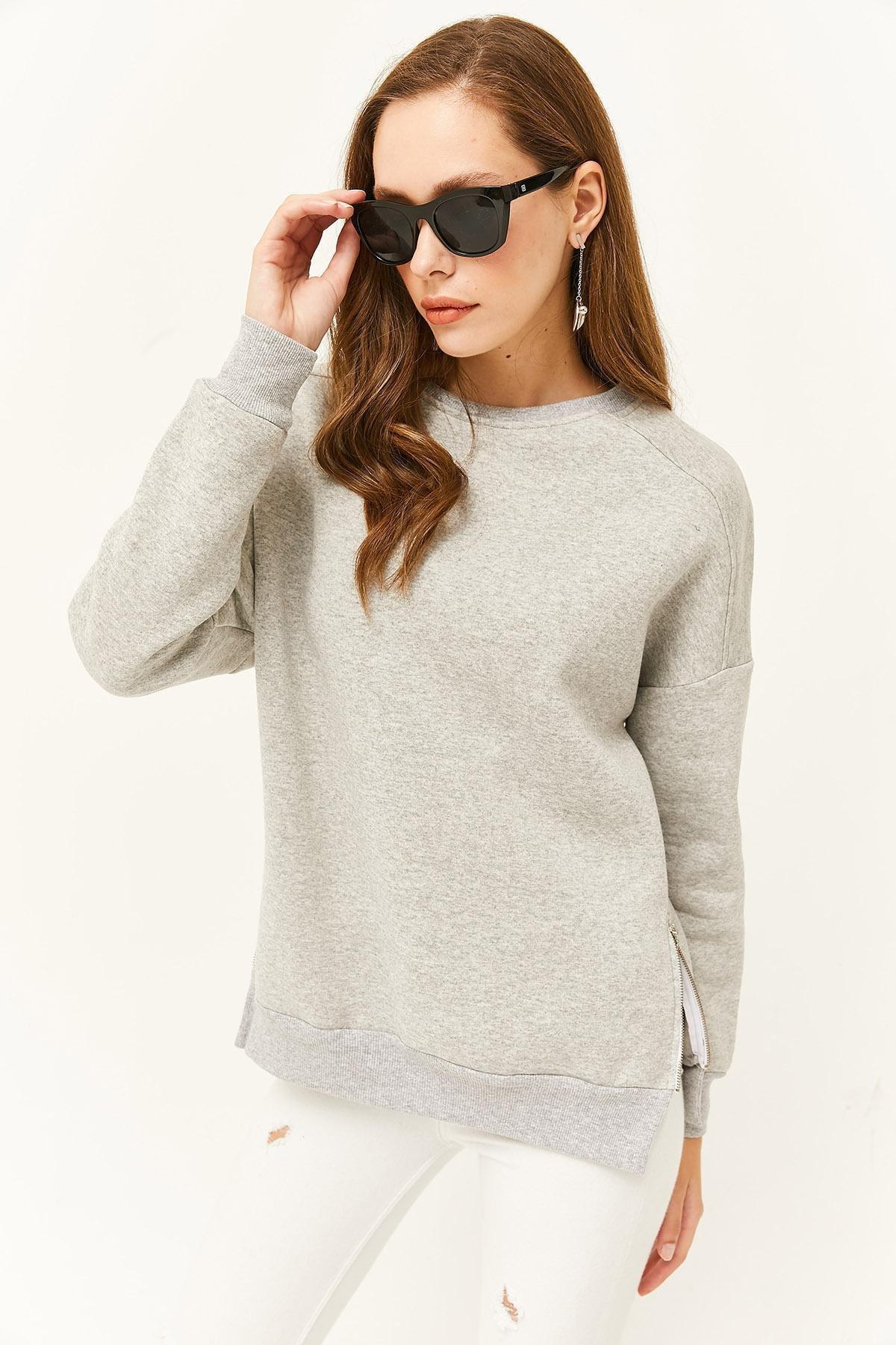 Grey High Neck Raised Sweater, , large image number 4