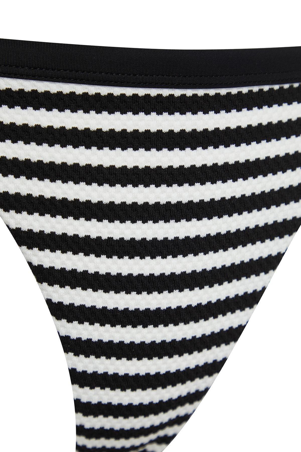 Multicolour Striped Triangle Textured Bikini Set, , large image number 5