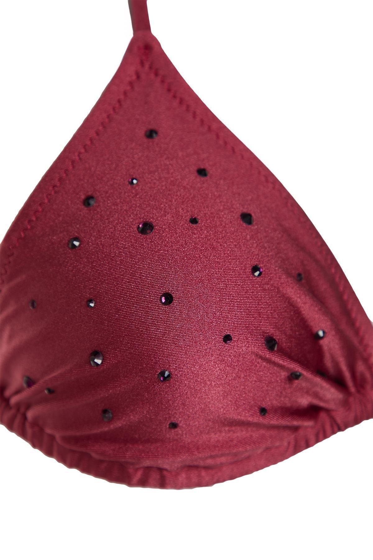 Burgundy Triangle Bikini Set, , large image number 5