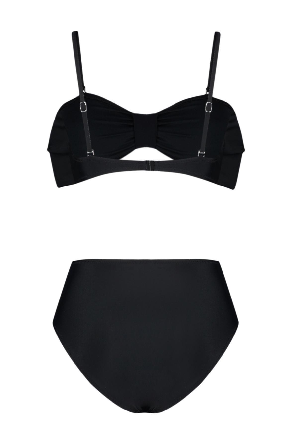 Black Strapless High Leg Bikini Set, C101_2094, large image number 6