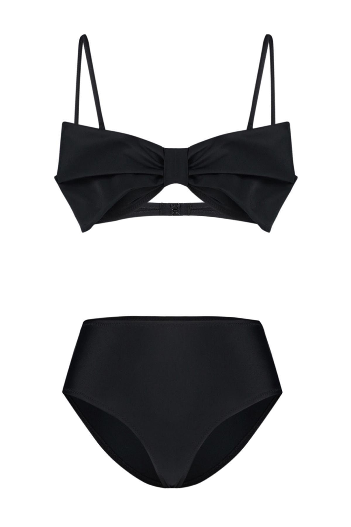 Black Strapless High Leg Bikini Set, C101_2094, large image number 7