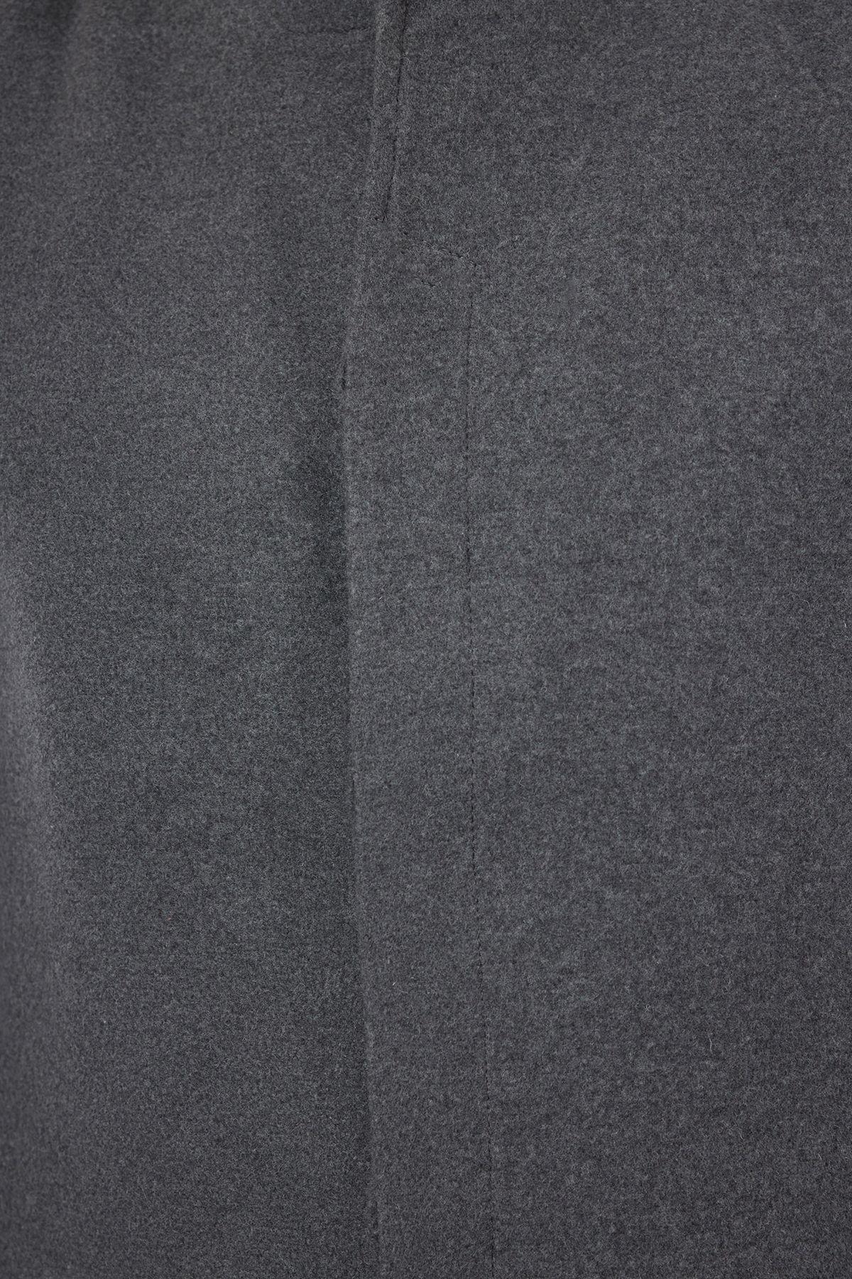 Grey Slim Fit Stand-up Collar Coat, , large image number 3