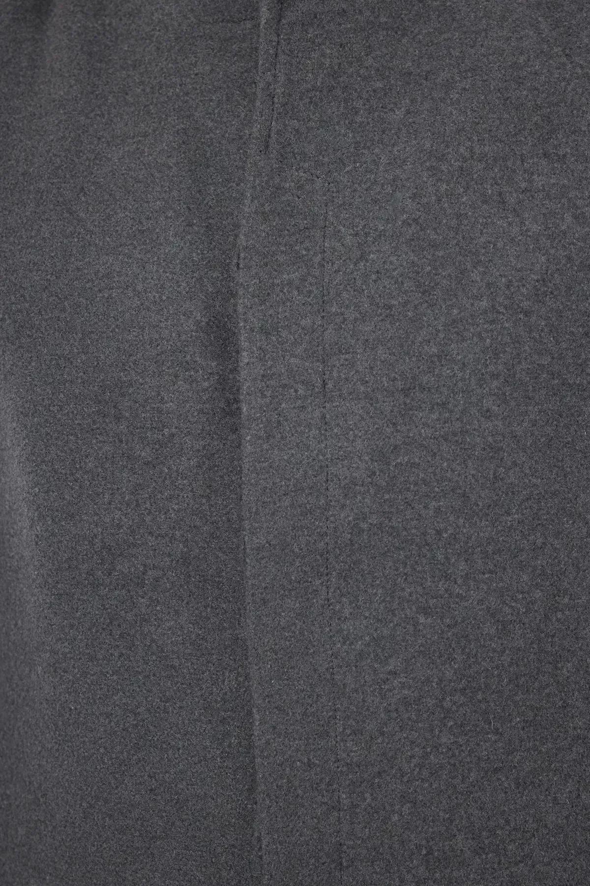 Grey Slim Fit Stand-up Collar Coat, , large image number 3