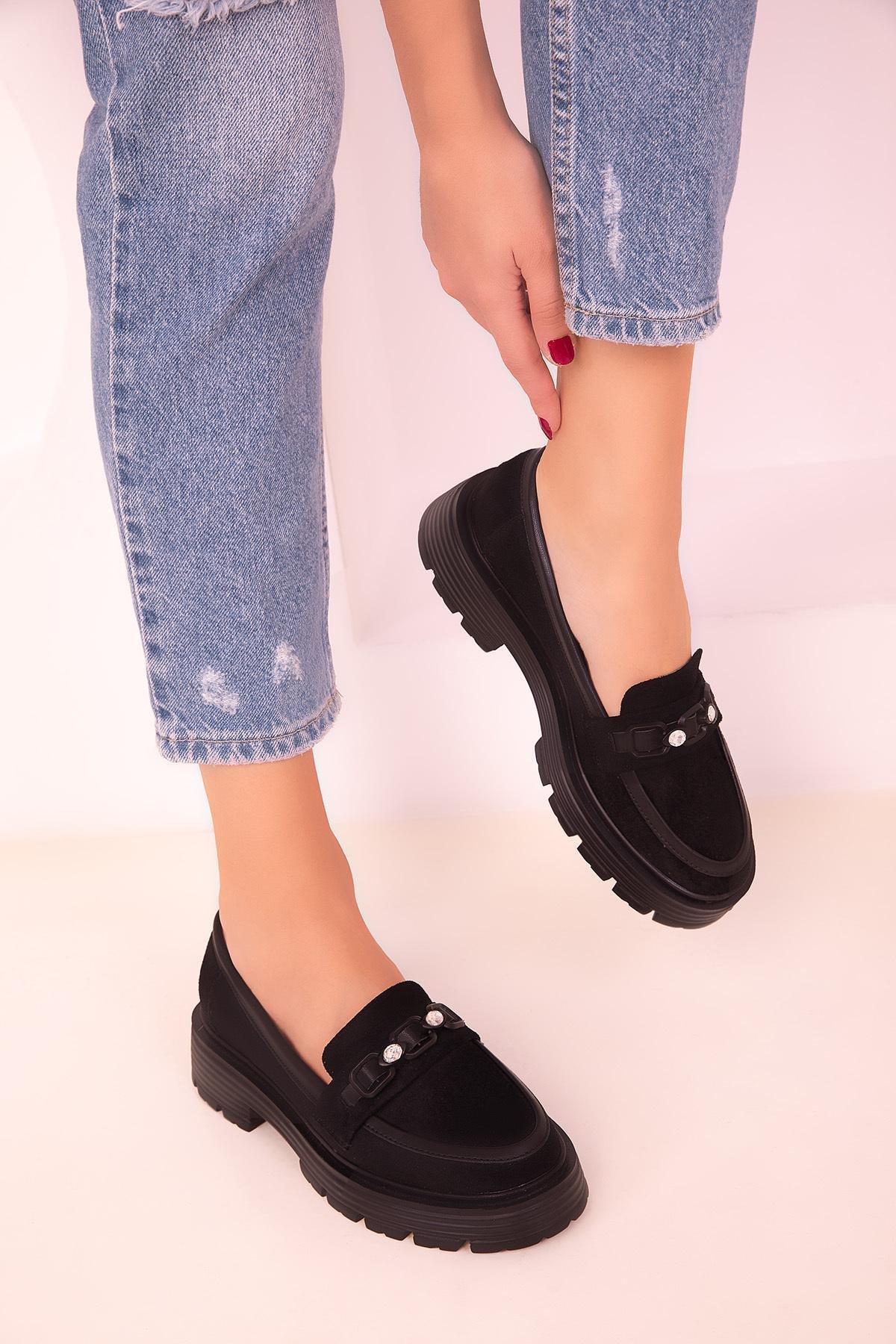 Black Suede Casual Shoes, , large image number 0
