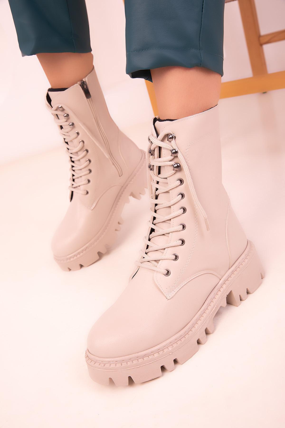 Beige High Boots, , large image number 0