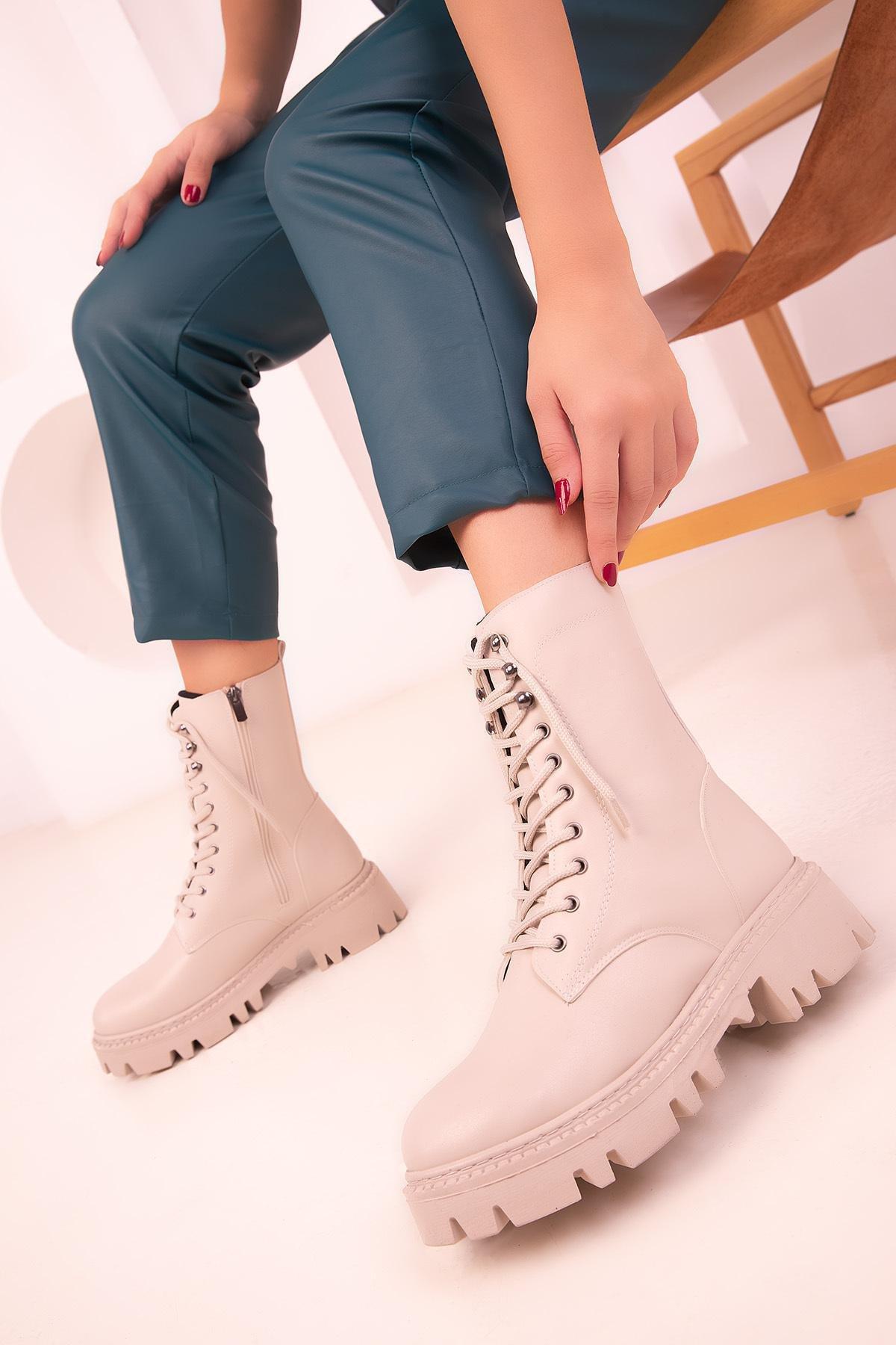 Beige High Boots, , large image number 1