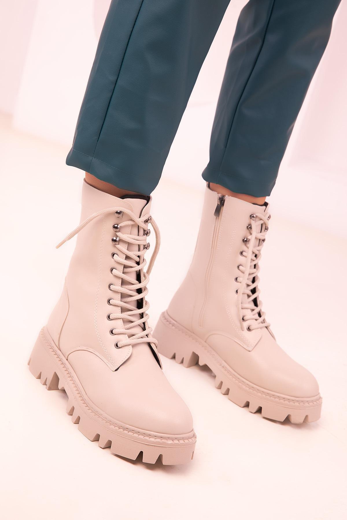 Beige High Boots, , large image number 3