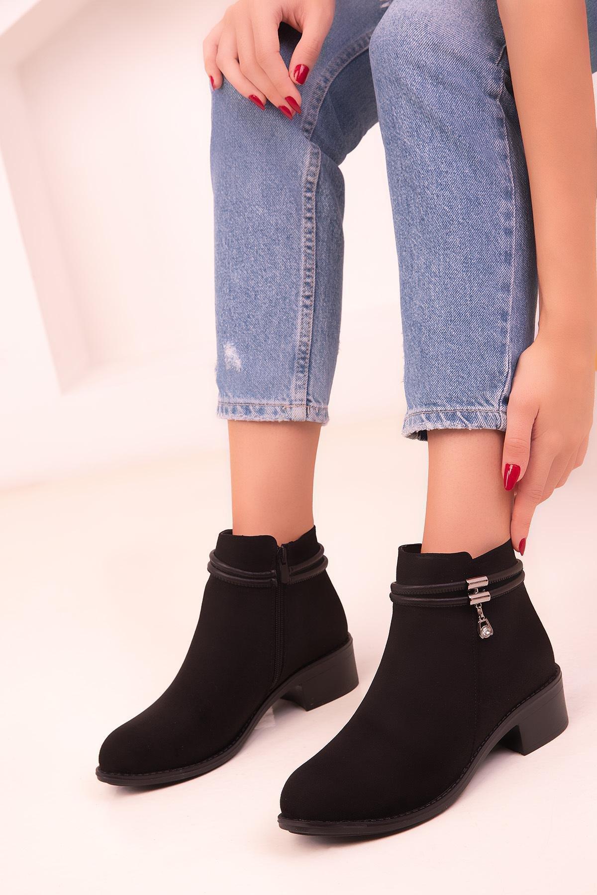 Black Suede Boots, , large image number 0