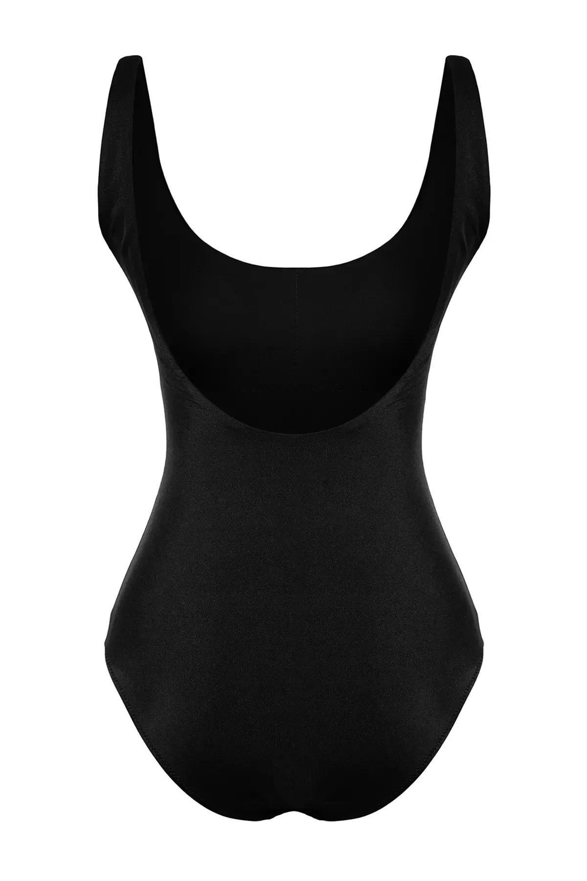 Black Decollete Swimsuit, C101_2094, large image number 5