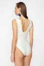 Trendyol - Ecru V-Neck Textured Swimsuit