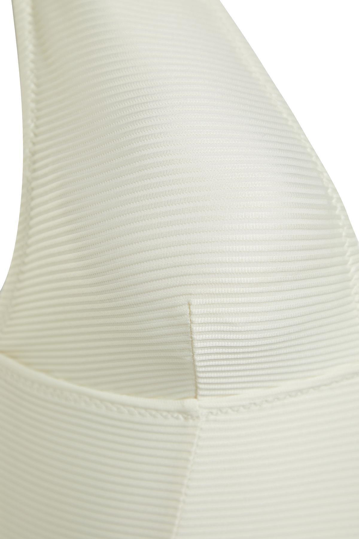Ecru V-Neck Textured Swimsuit, C101_1635, large image number 5