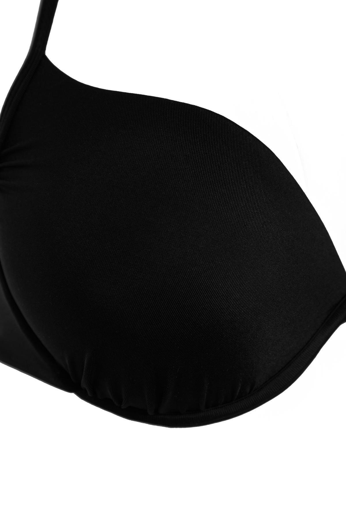 Black Balconet Push Up Bikini Top, , large image number 1