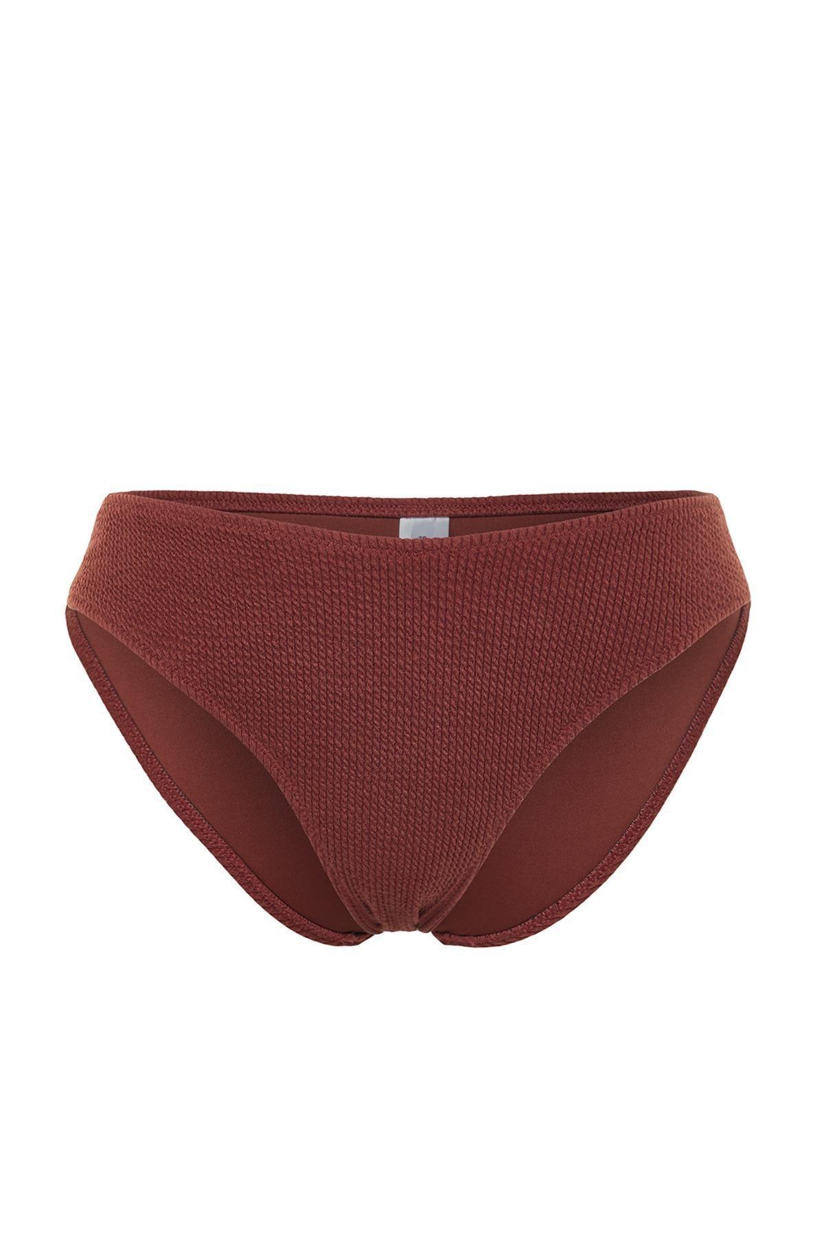 Brown Textured Bikini Bottom, , large image number 4