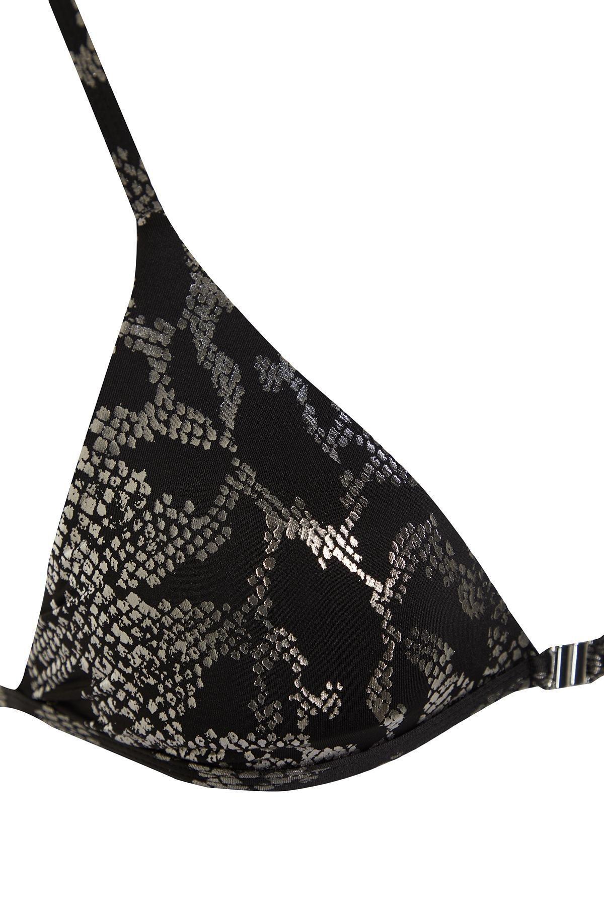 Multicolour Triangle Shiny Printed Bikini Set, , large image number 5