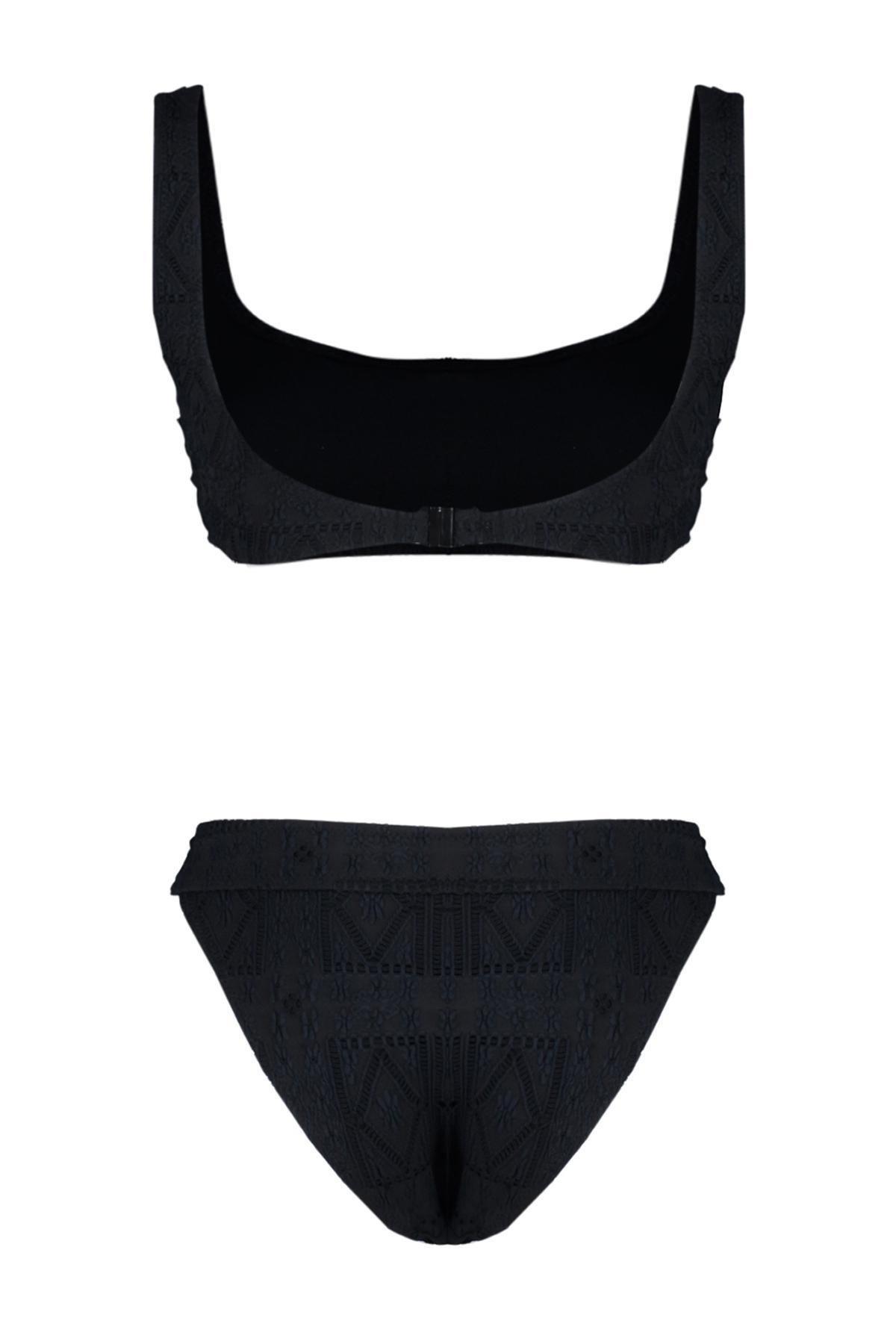 Black Bralette Brazilian Bikini Set, C101_2094, large image number 5