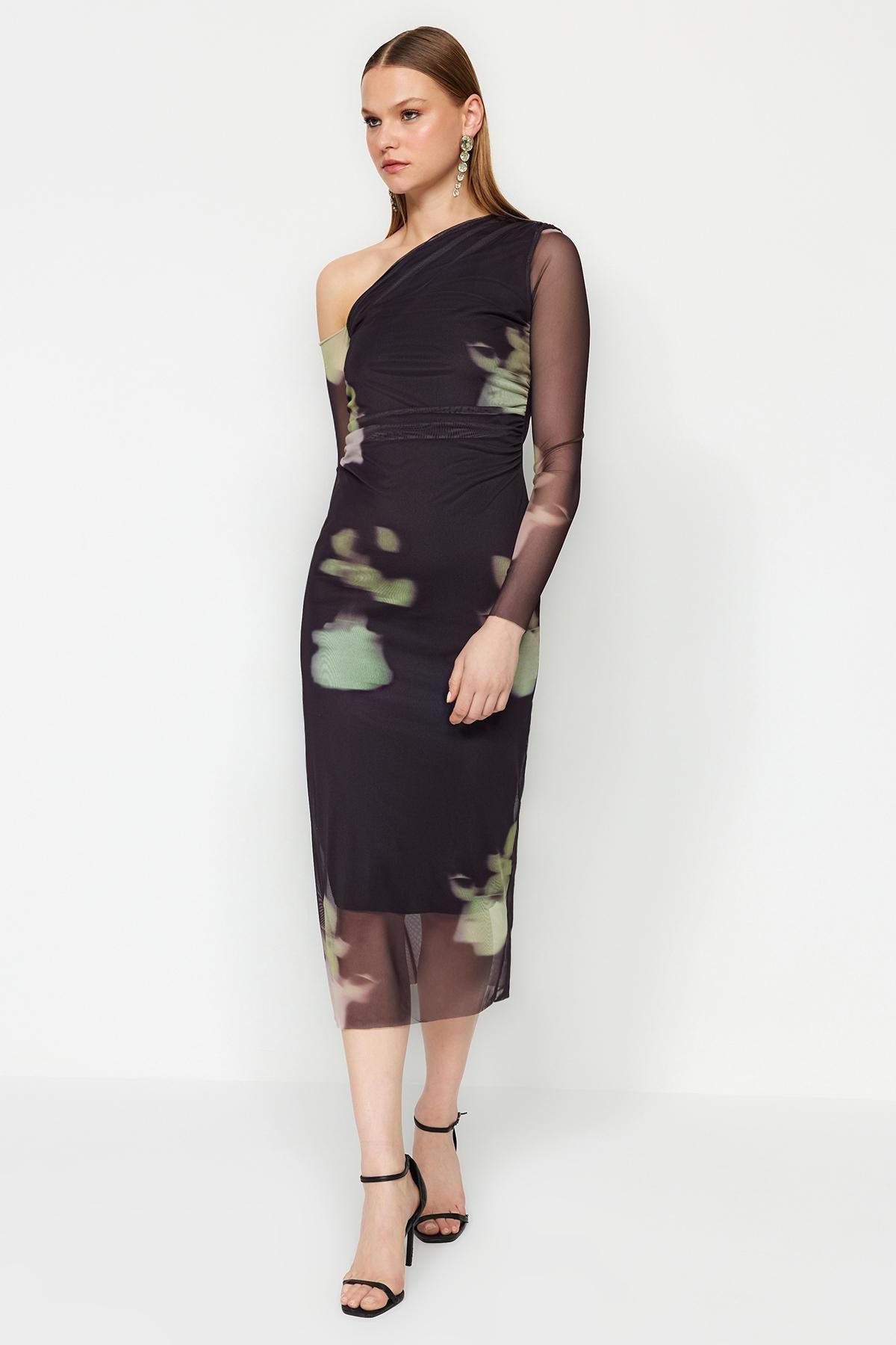 Multicolour Floral Patterned Occasionwear Dress, , large image number 0