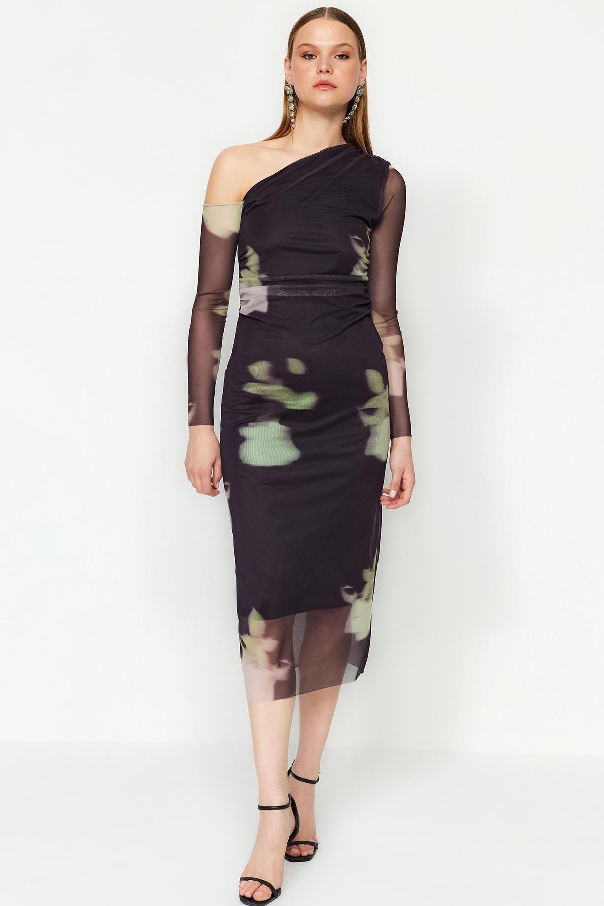 Multicolour Floral Patterned Occasionwear Dress, , large image number 1