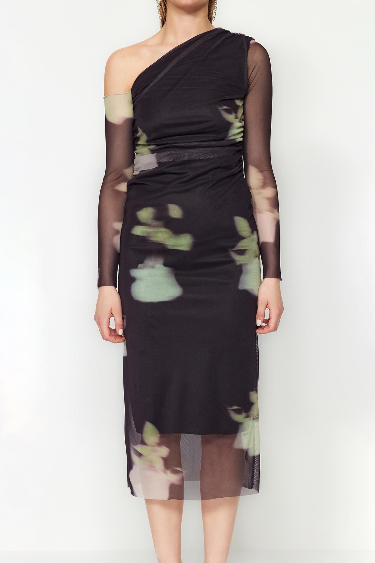 Multicolour Floral Patterned Occasionwear Dress, , large image number 3