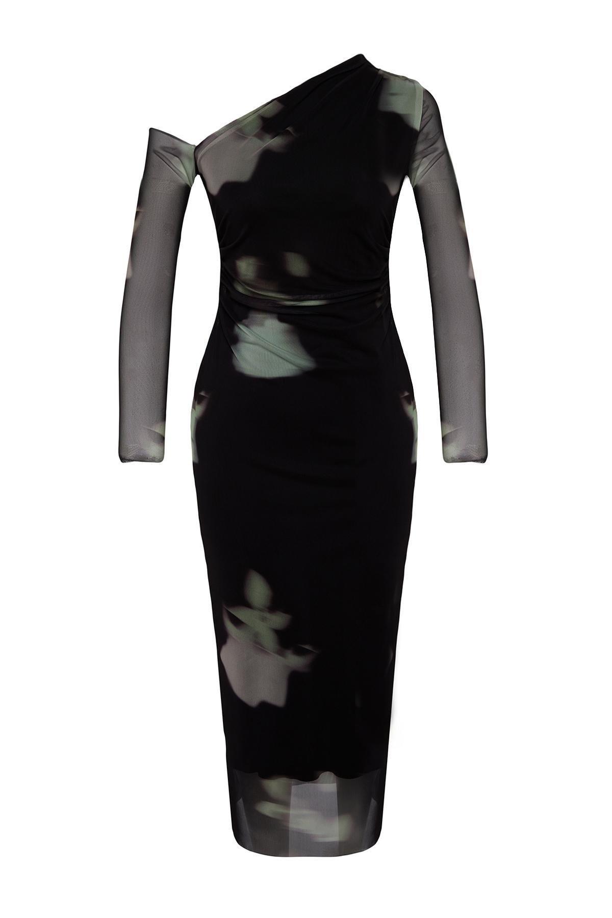 Multicolour Floral Patterned Occasionwear Dress, , large image number 6