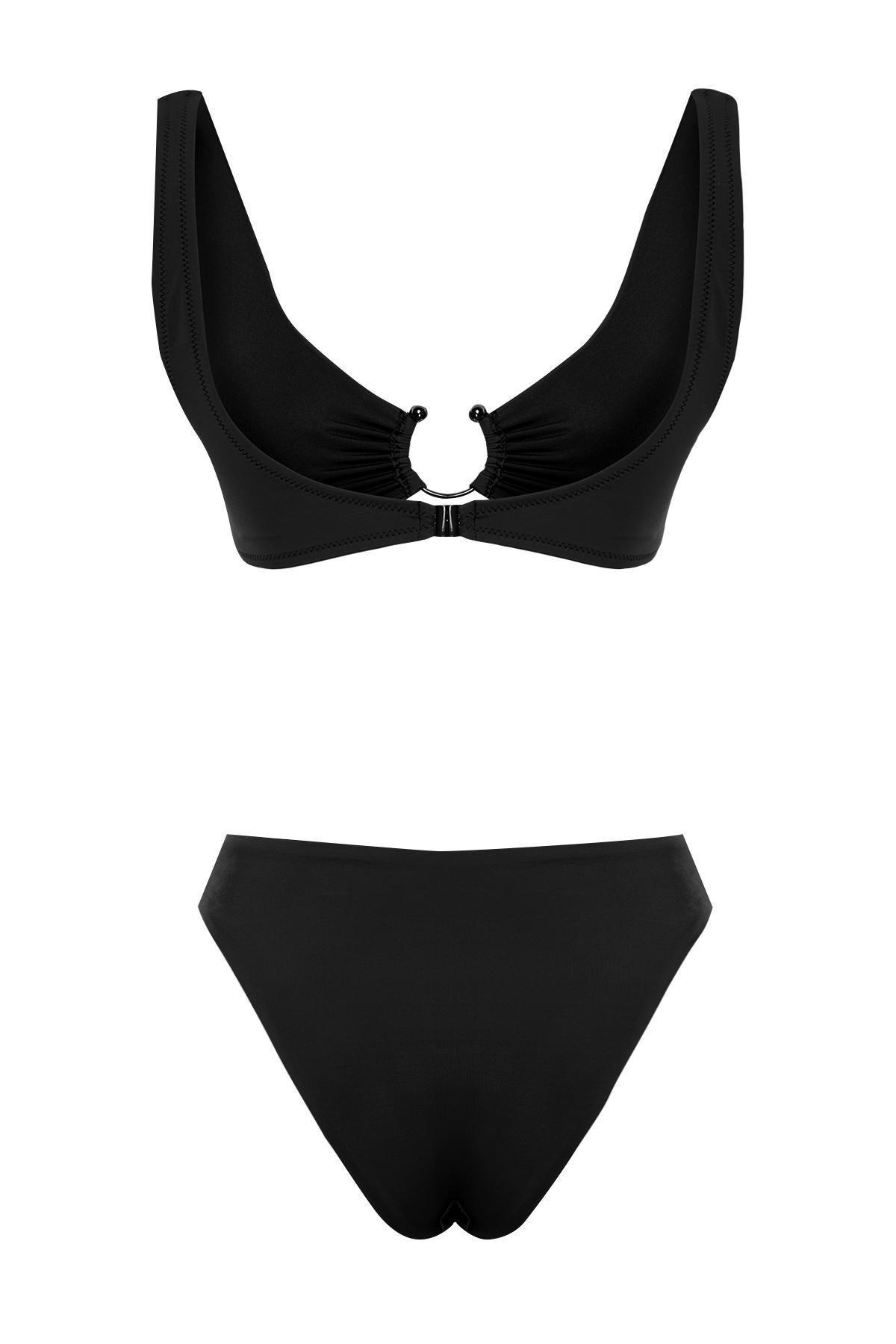Black Bralette Accessory Bikini Set, , large image number 6