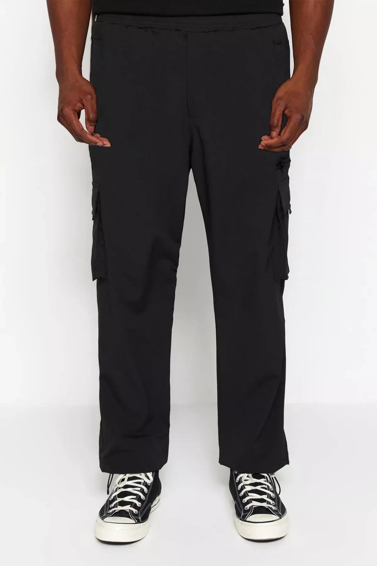 Black Plain Jogger Trousers, , large image number 3